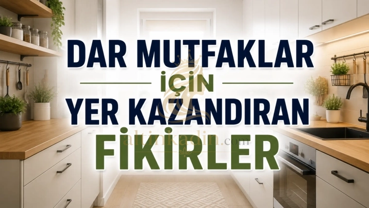 Dar mutfaklar için yer kazandıran fikirleri gösteren modern ve kullanışlı küçük mutfak tasarımı.